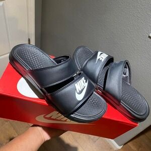 Nike Benassi Duo Ultra Slide black sandals Size US 9